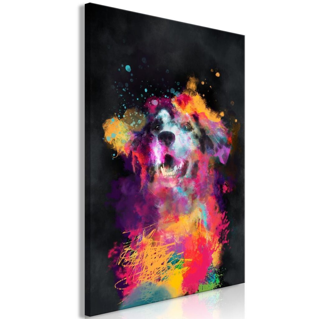 Schilderij - Dog's Joy (1 Part) Vertical - Afbeelding 2