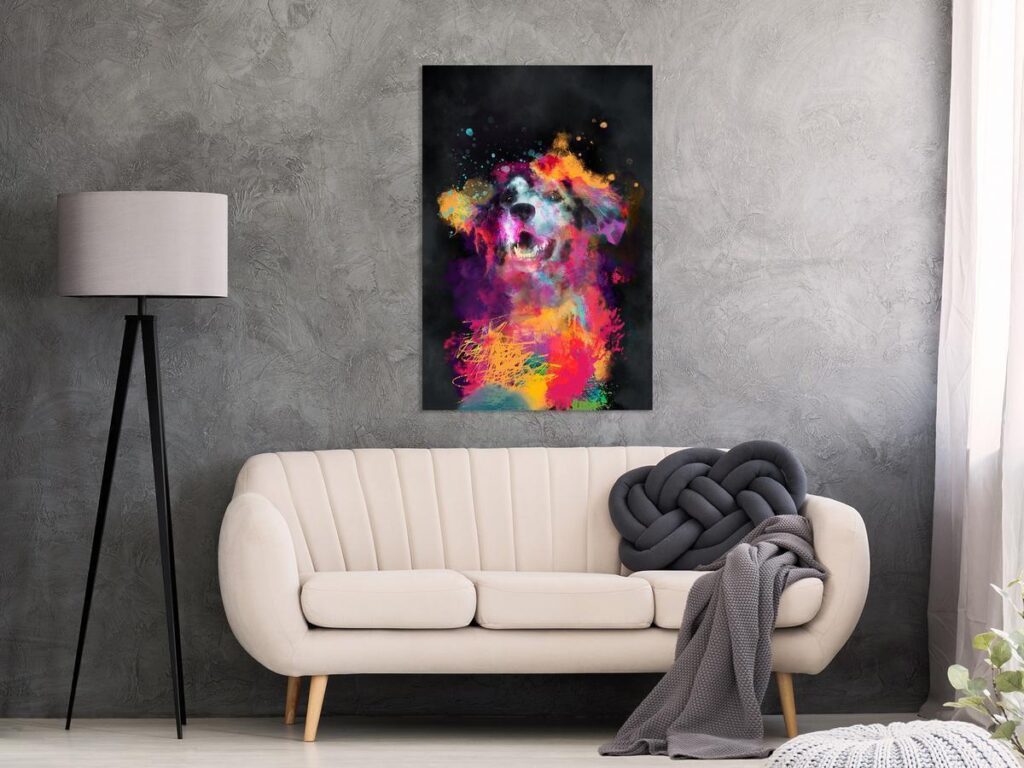 Schilderij - Dog's Joy (1 Part) Vertical