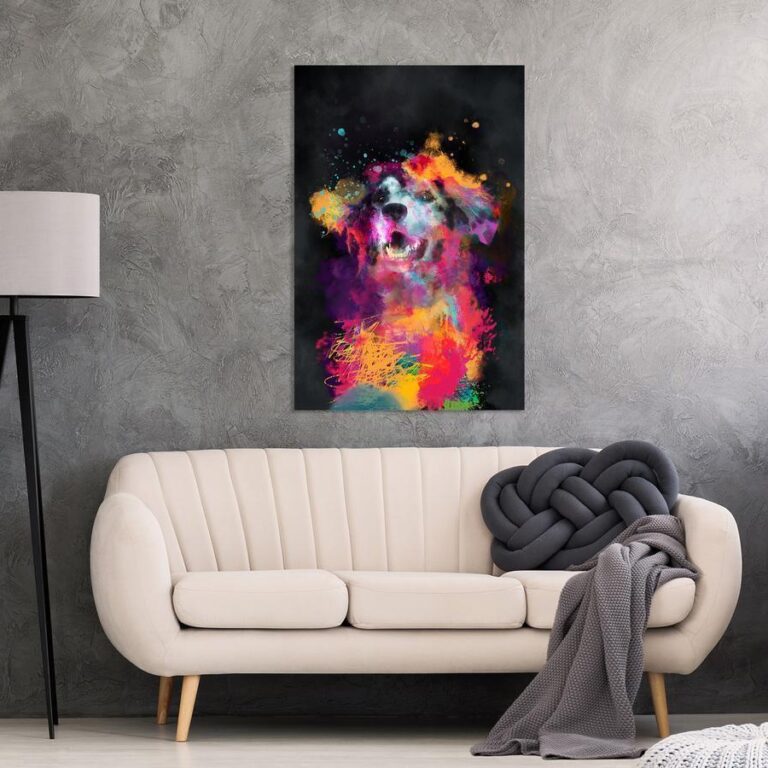 Schilderij - Dog's Joy (1 Part) Vertical