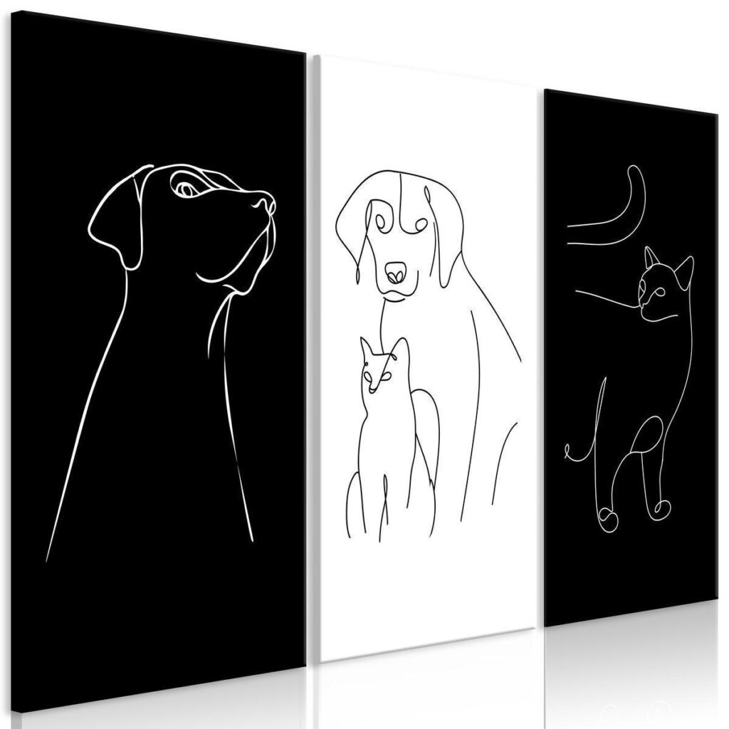 Schilderij - Domestic Animals (3 Parts) - Afbeelding 2