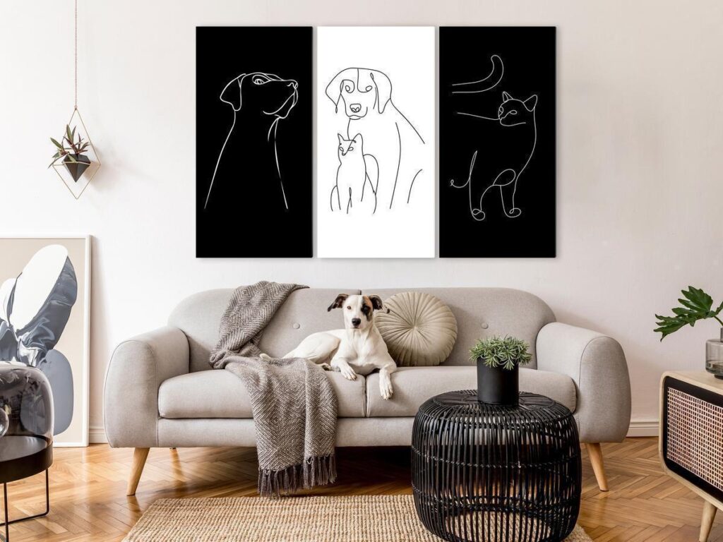 Schilderij - Domestic Animals (3 Parts)