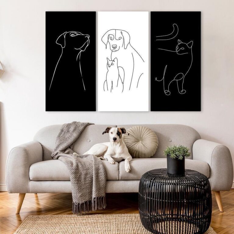 Schilderij - Domestic Animals (3 Parts)