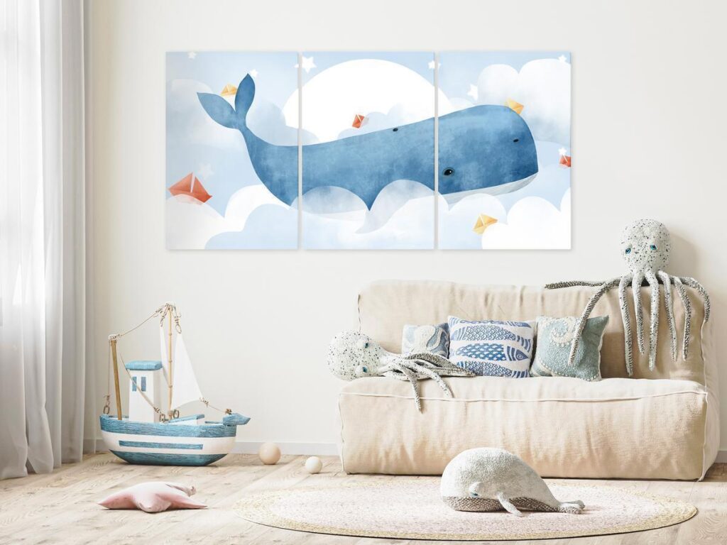 Schilderij - Dream Of Whales (3 Parts) - Afbeelding 2