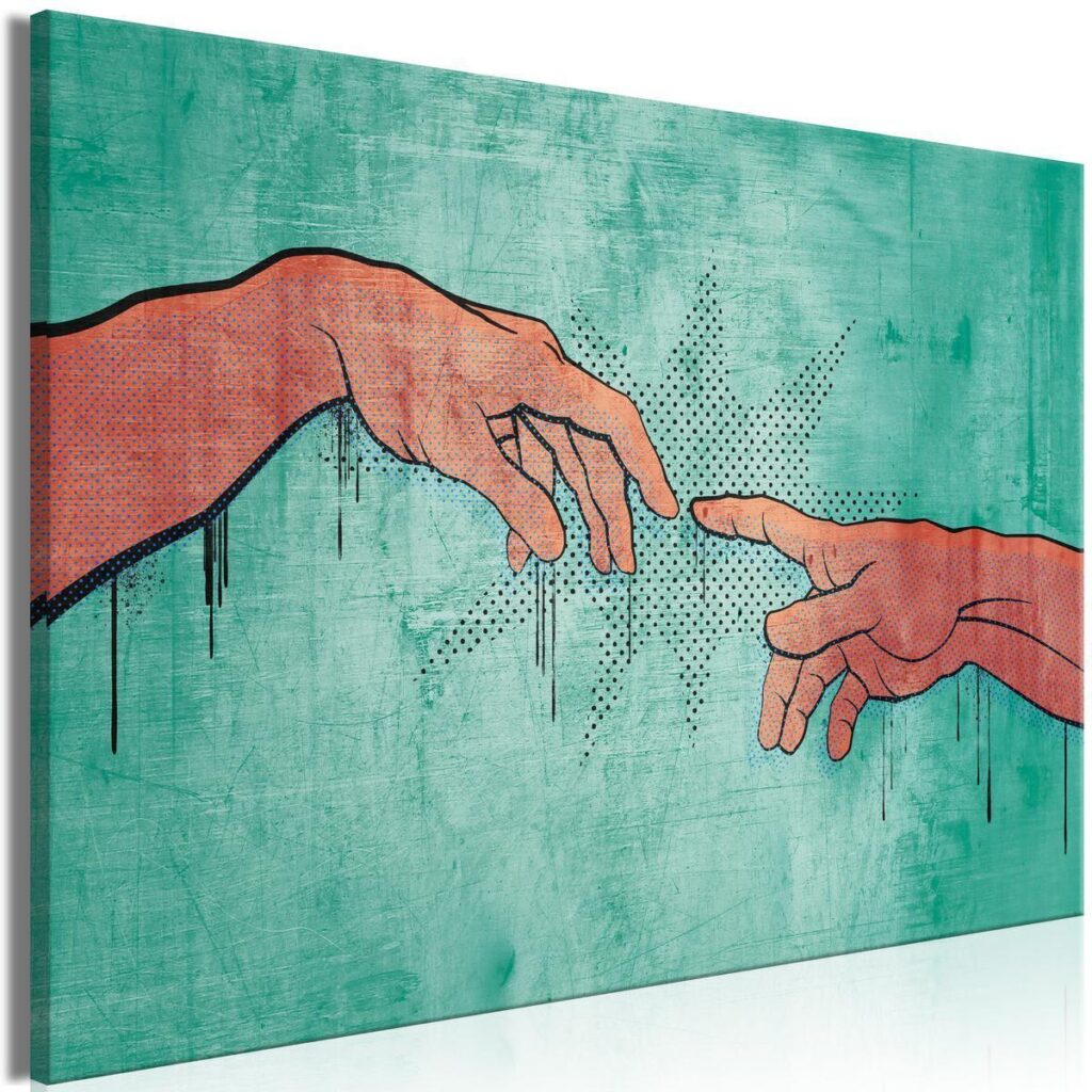 Schilderij - Electrifying Touch (1 Part) Wide - Afbeelding 2