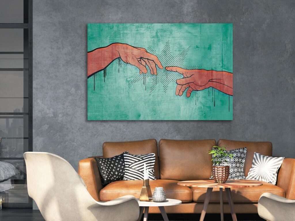 Schilderij - Electrifying Touch (1 Part) Wide
