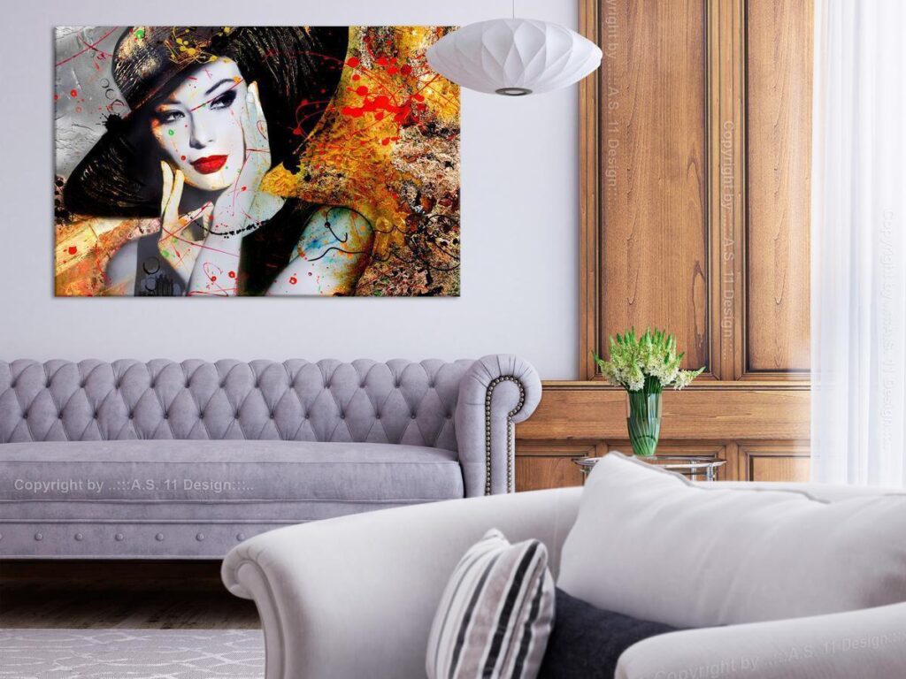 Schilderij - Elegant Lady (1 Part) Wide