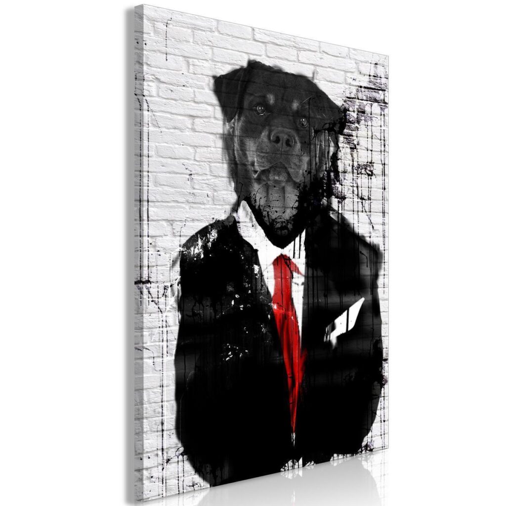 Schilderij - Elegant Rottweiler (1 Part) Vertical - Afbeelding 2