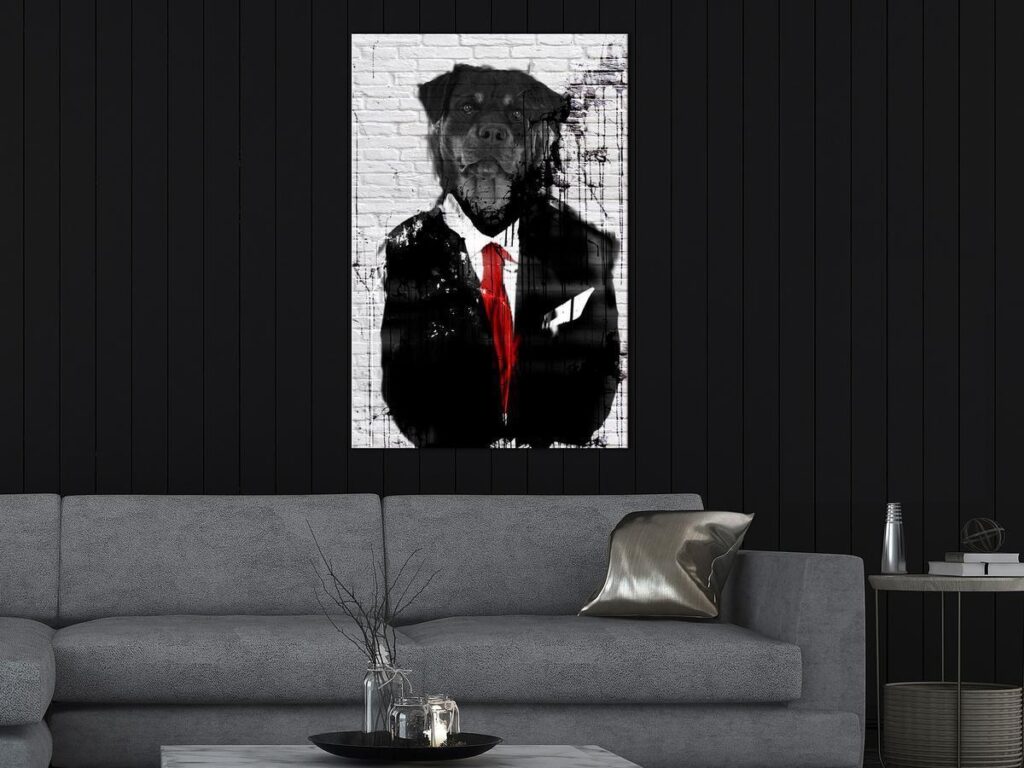 Schilderij - Elegant Rottweiler (1 Part) Vertical