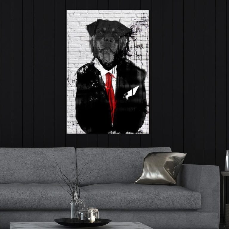 Schilderij - Elegant Rottweiler (1 Part) Vertical