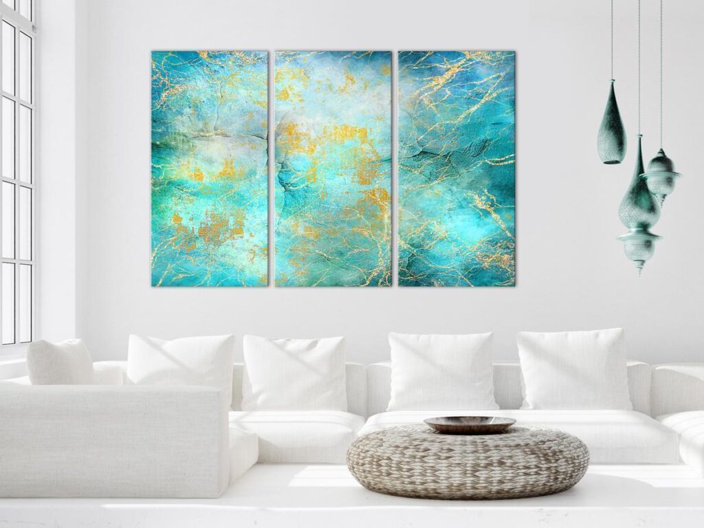 Schilderij - Emerald Ocean (3 Parts) - Afbeelding 2