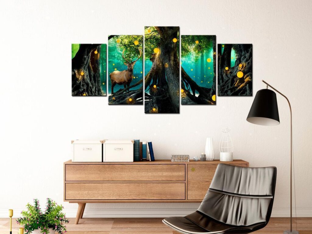 Schilderij - Enchanted Forest (5 Parts) Wide - Afbeelding 2