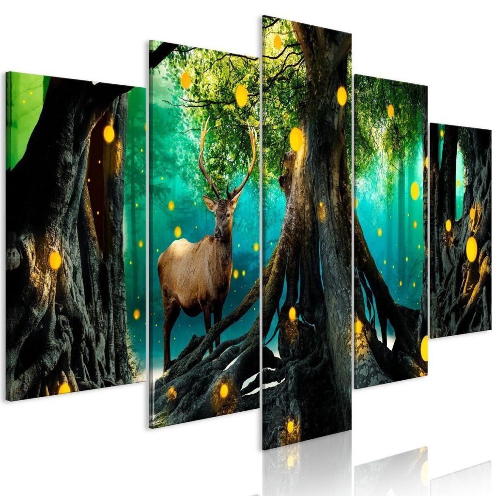Schilderij - Enchanted Forest (5 Parts) Wide