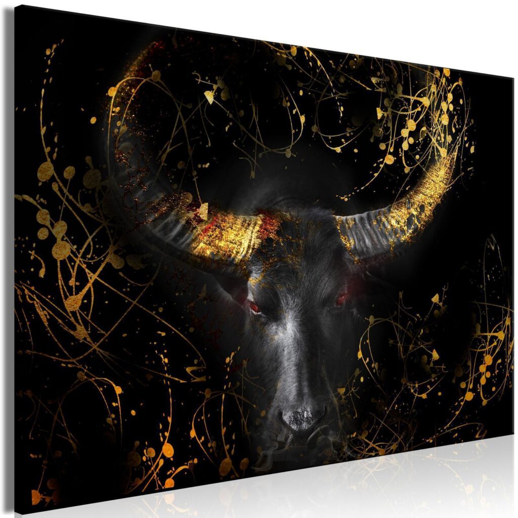 Schilderij - Enraged Bull (1 Part) Vertical - Third Variant - Afbeelding 2