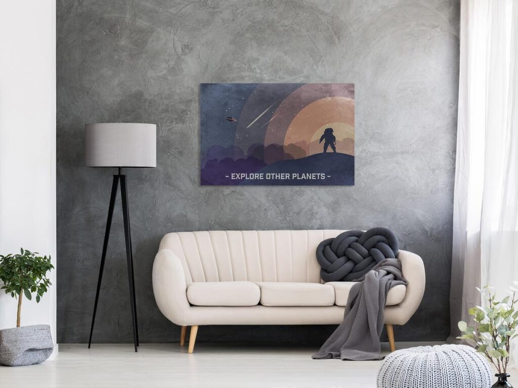 Schilderij - Explore Other Planets (1 Part) Wide - Afbeelding 2