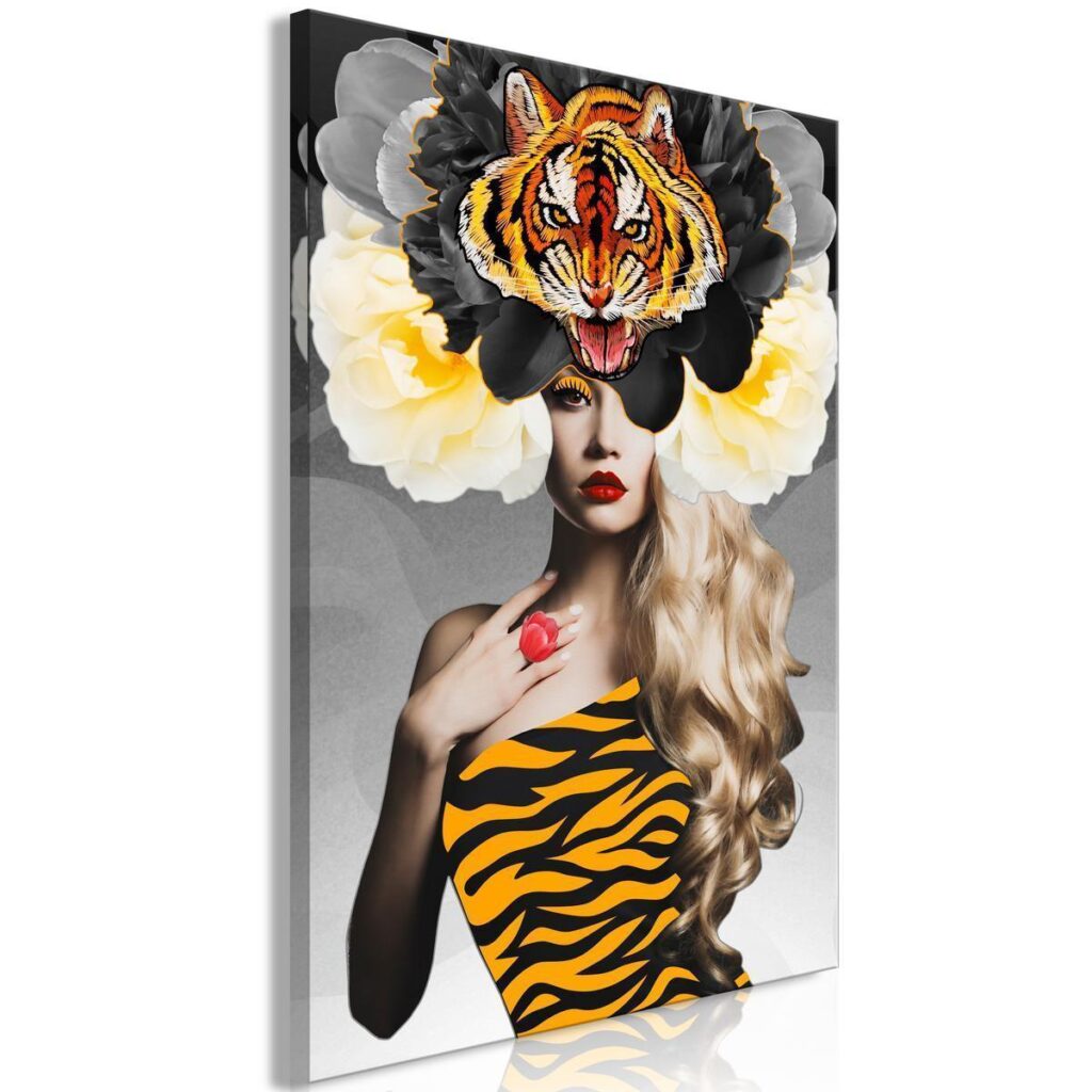 Schilderij - Eye of the Tiger (1 Part) Vertical - Afbeelding 2