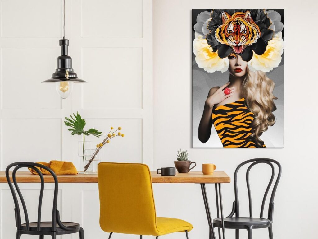 Schilderij - Eye of the Tiger (1 Part) Vertical