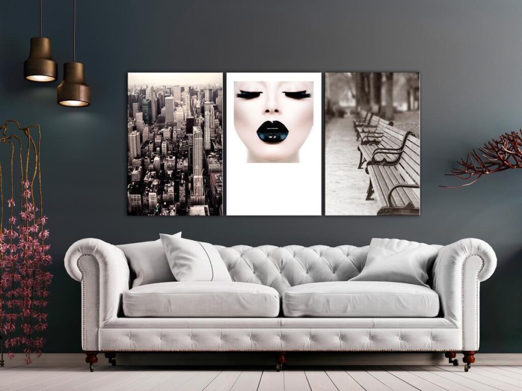 Schilderij - Faces of City (3 Parts)