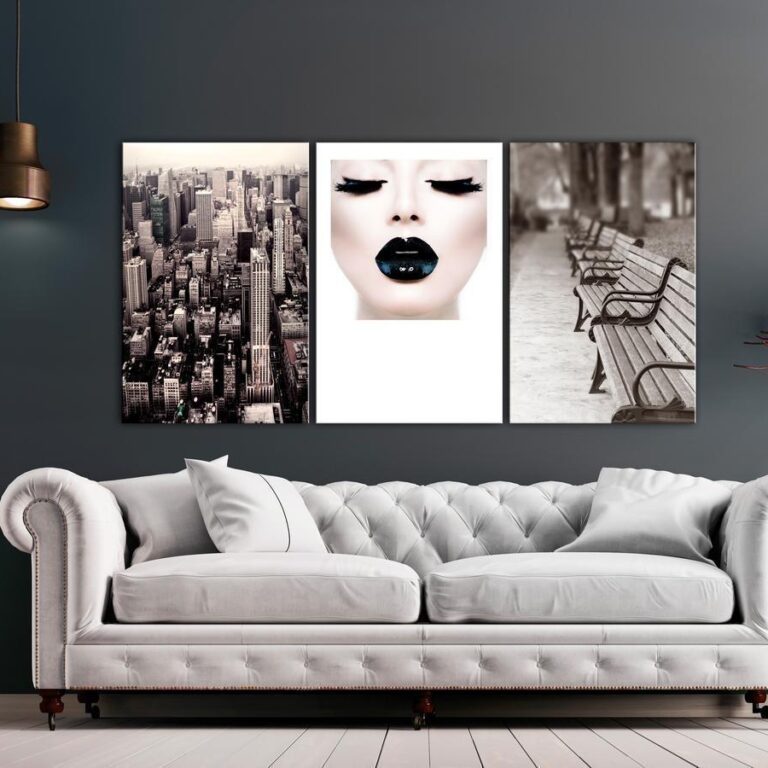 Schilderij - Faces of City (3 Parts)
