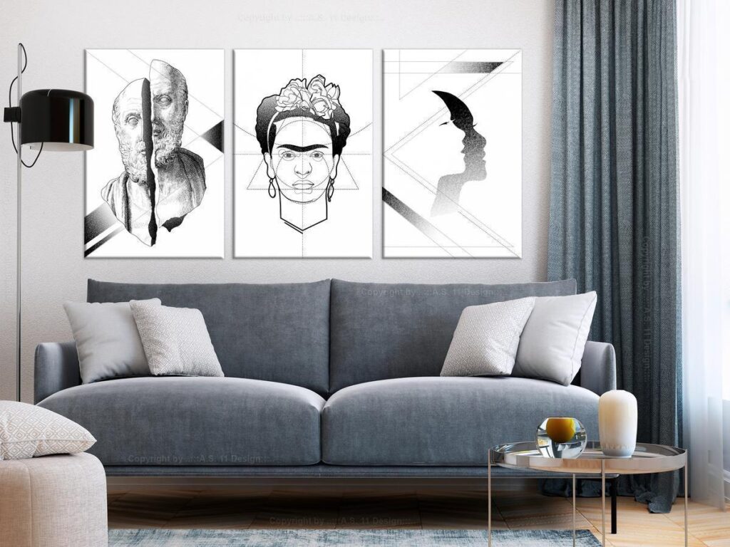 Schilderij - Facial Composition (3 Parts) - Afbeelding 2