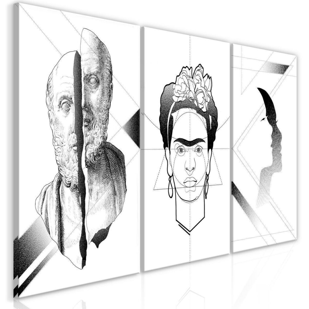 Schilderij - Facial Composition (3 Parts)