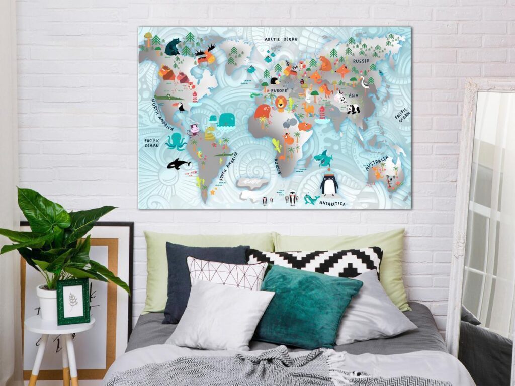 Schilderij - Fairytale Map (1 Part) Wide