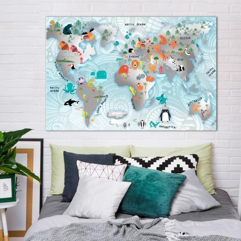 Schilderij - Fairytale Map (1 Part) Wide
