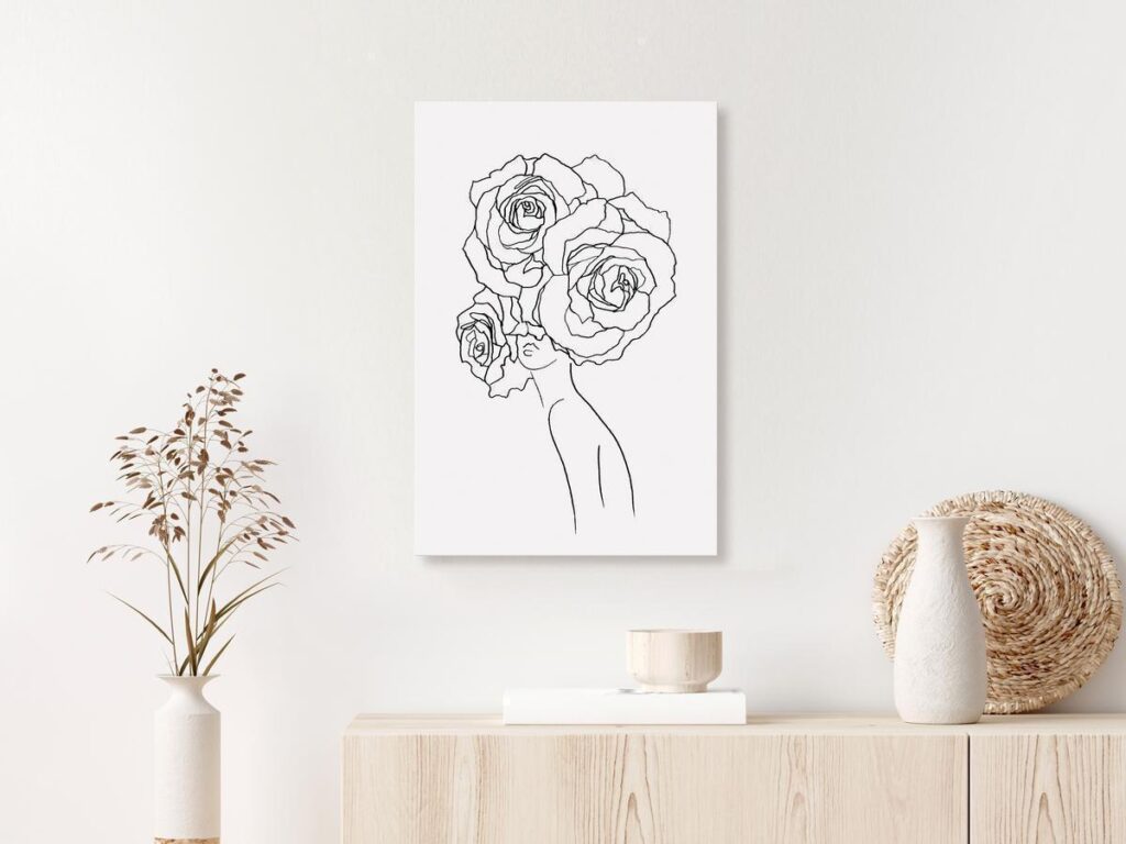 Schilderij - Fancy Roses (1 Part) Vertical