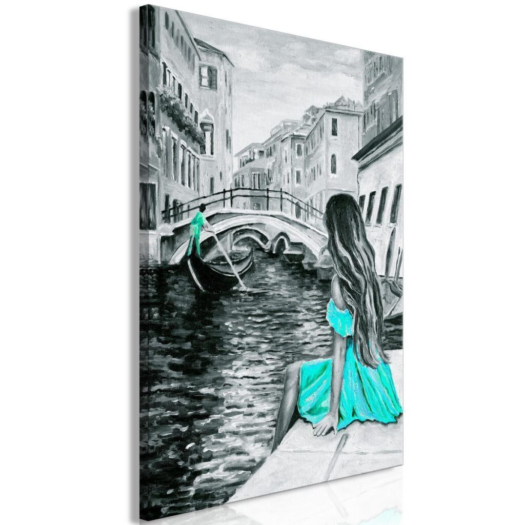 Schilderij - Far Dreams (1 Part) Vertical Blue - Afbeelding 2
