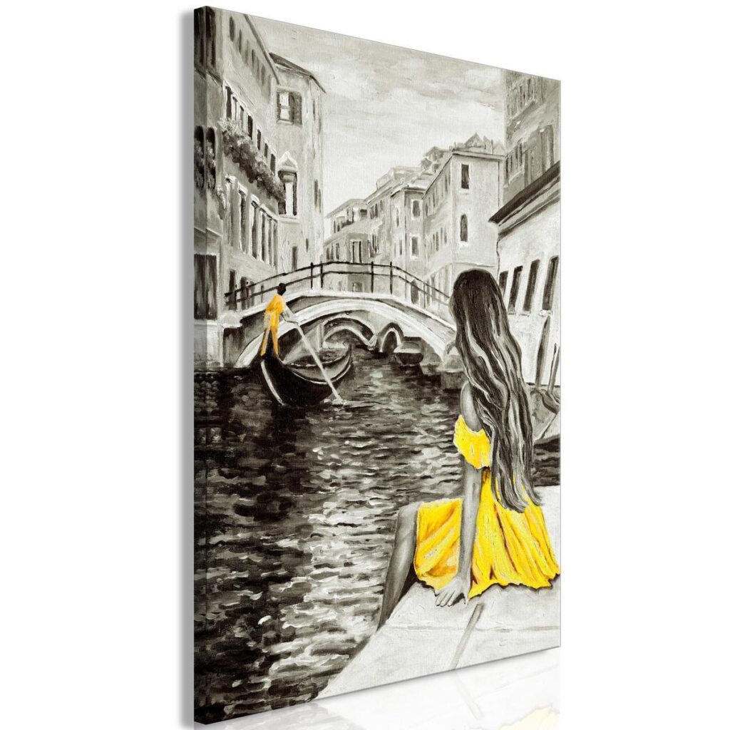 Schilderij - Far Dreams (1 Part) Vertical Yellow - Afbeelding 2