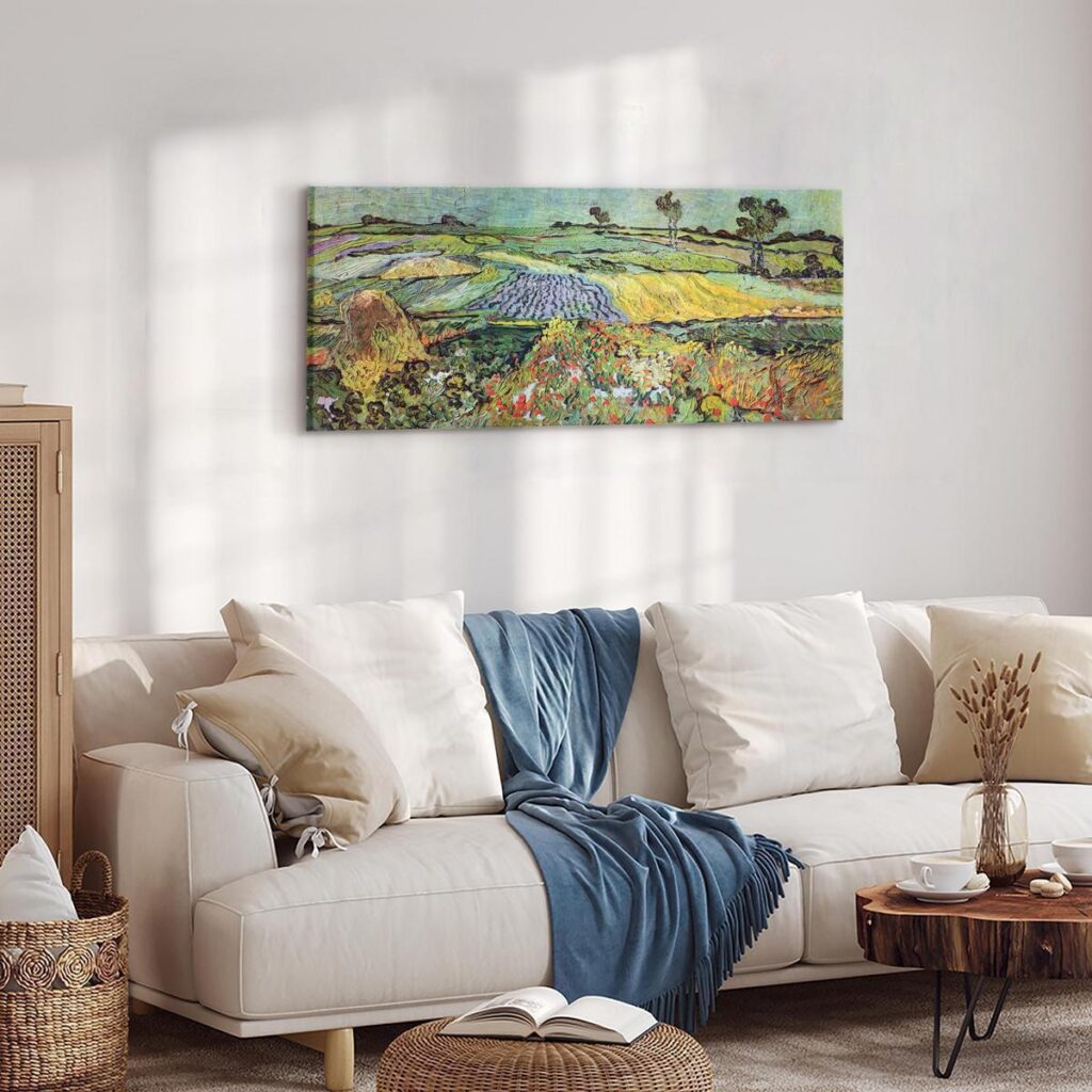 Schilderij - Fields in Auvers