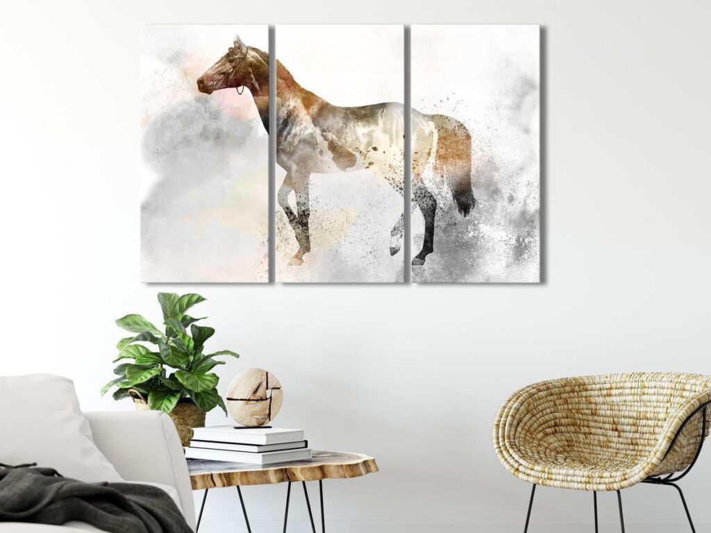 Schilderij - Fiery Steed (3 Parts) - Afbeelding 2