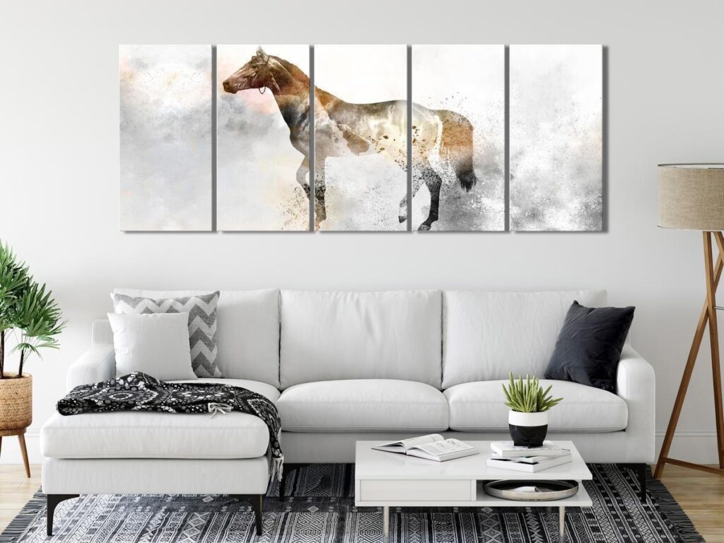 Schilderij - Fiery Steed (5 Parts) Narrow - Afbeelding 2