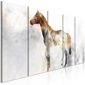 Schilderij - Fiery Steed (5 Parts) Narrow