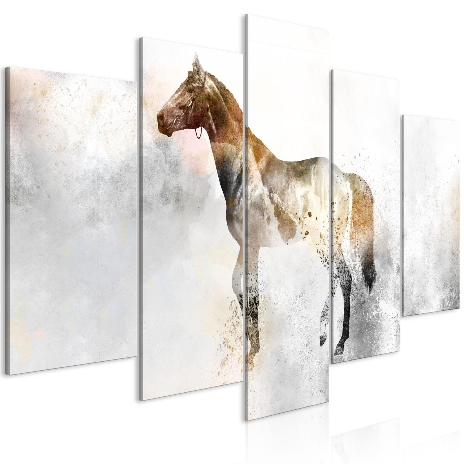 Schilderij - Fiery Steed (5 Parts) Wide - Afbeelding 2