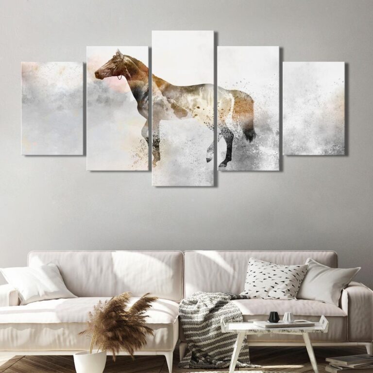 Schilderij - Fiery Steed (5 Parts) Wide