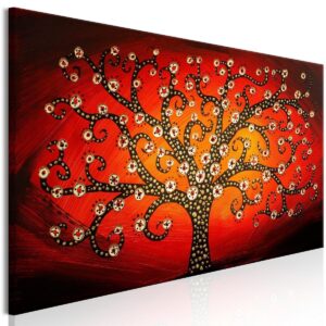 Schilderij - Fiery Tree (1 Part) Narrow