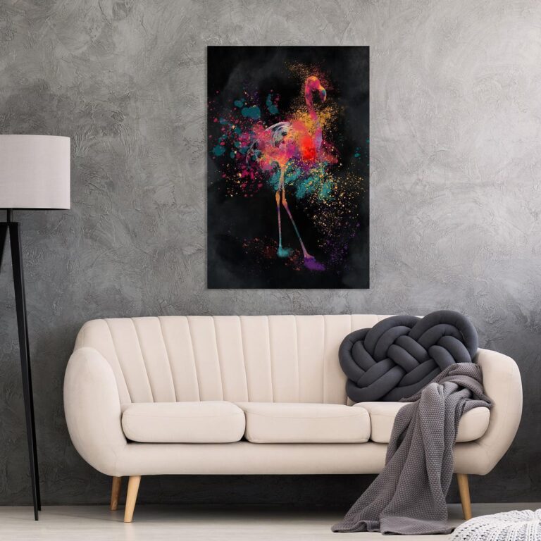 Schilderij - Flamingo Colour (1 Part) Vertical