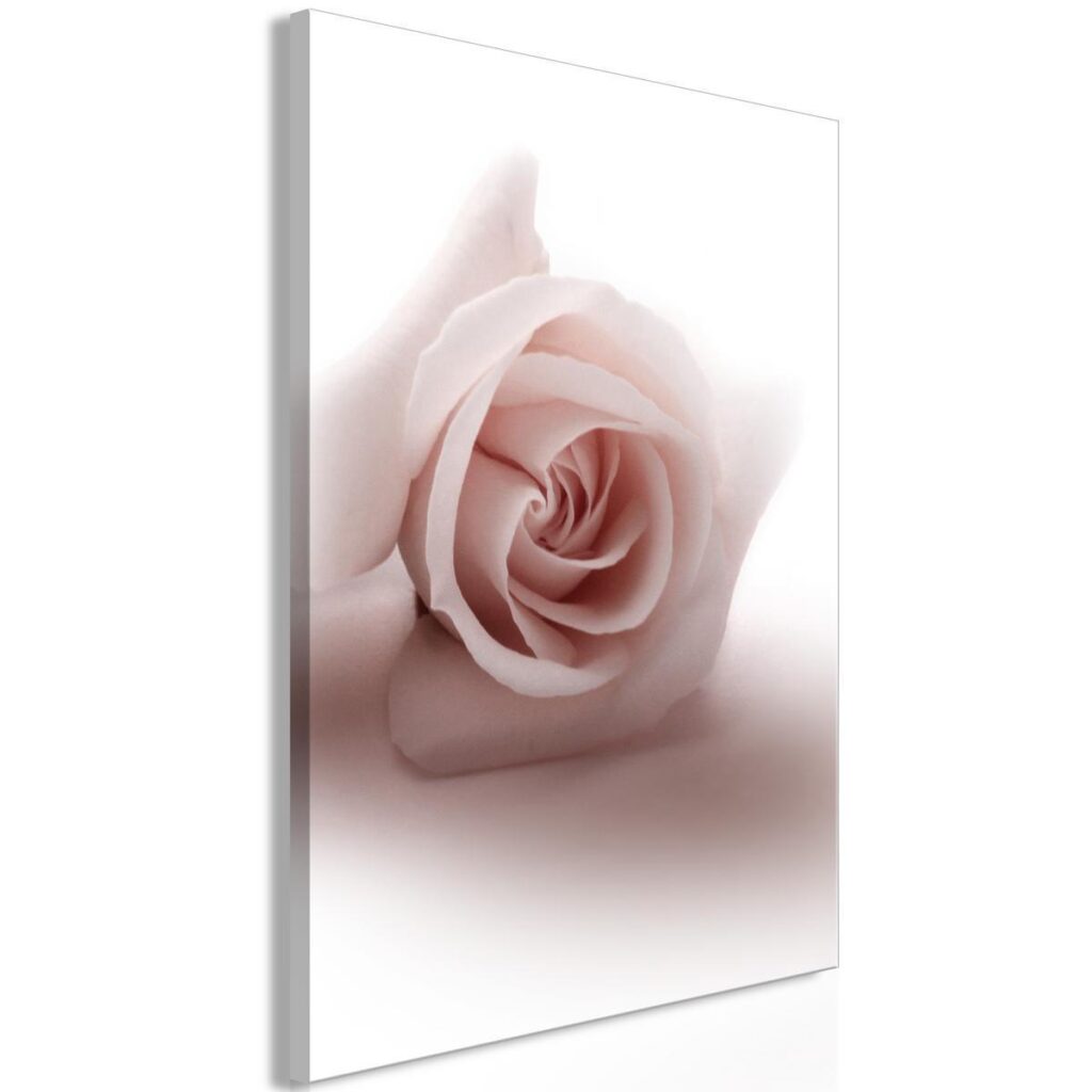 Schilderij - Floral Glamour Glow (1-part) - Delicate and Pastel Pink Rose - Afbeelding 2