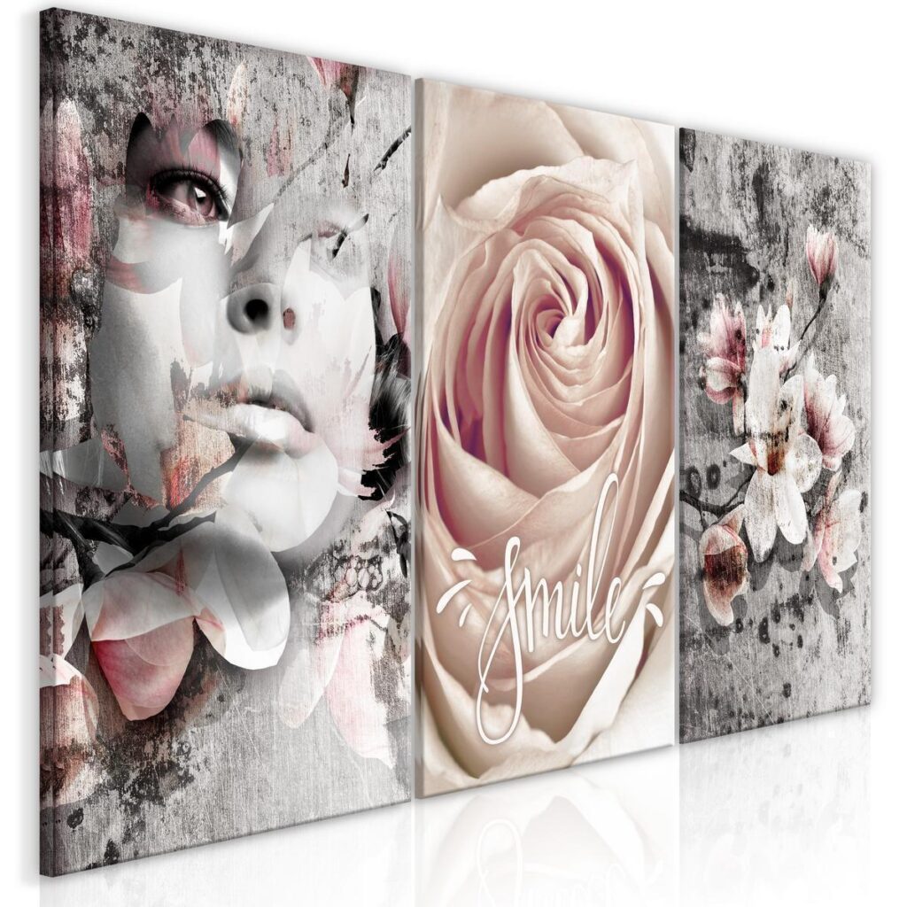 Schilderij - Floral Smile (3 Parts)