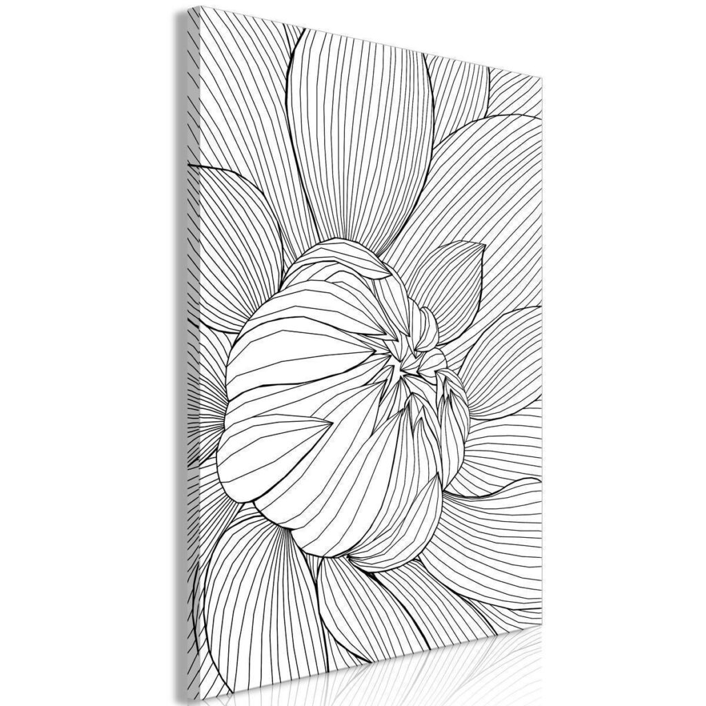 Schilderij - Flower Line (1 Part) Vertical - Afbeelding 2