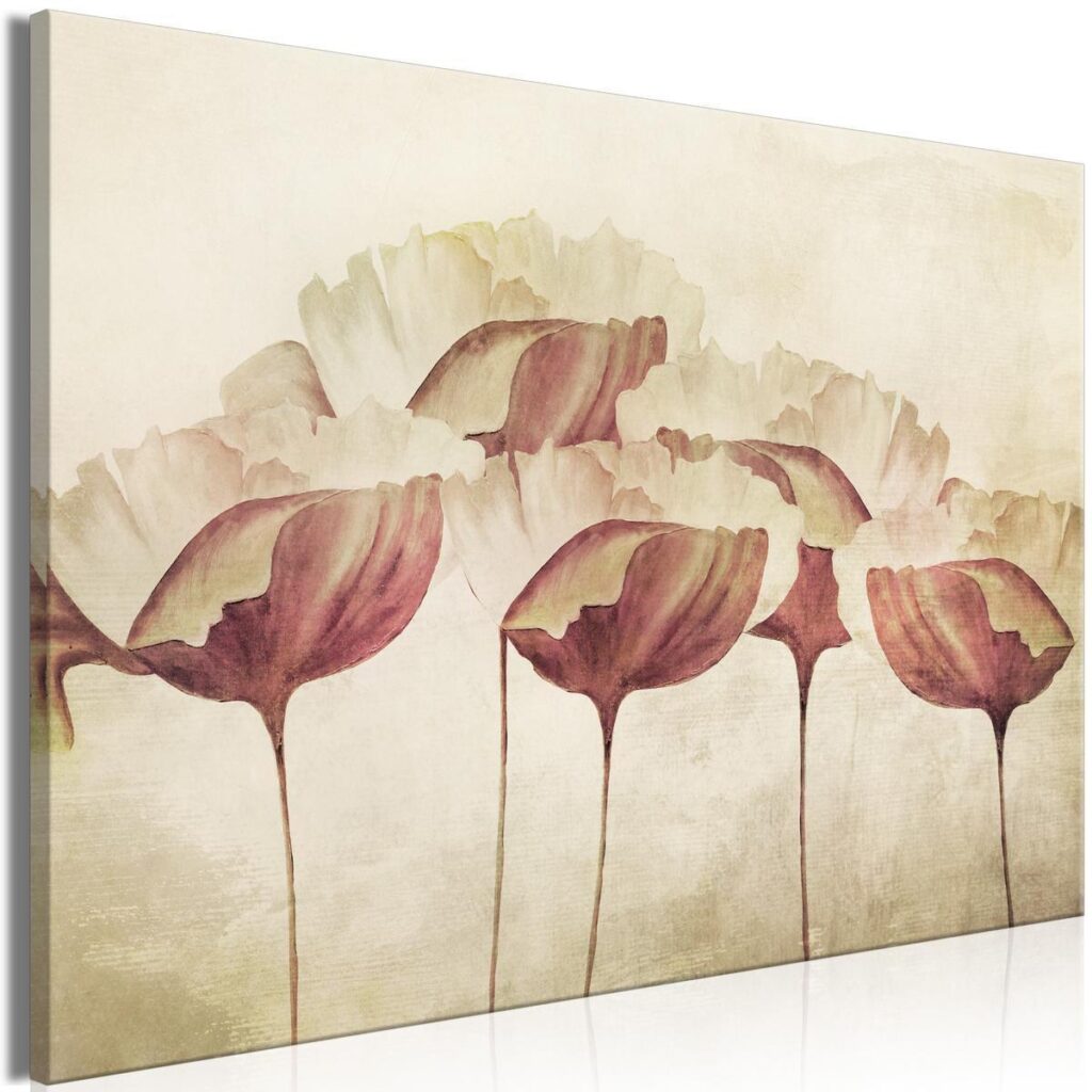 Schilderij - Flowers in Beige (1 Part) Wide