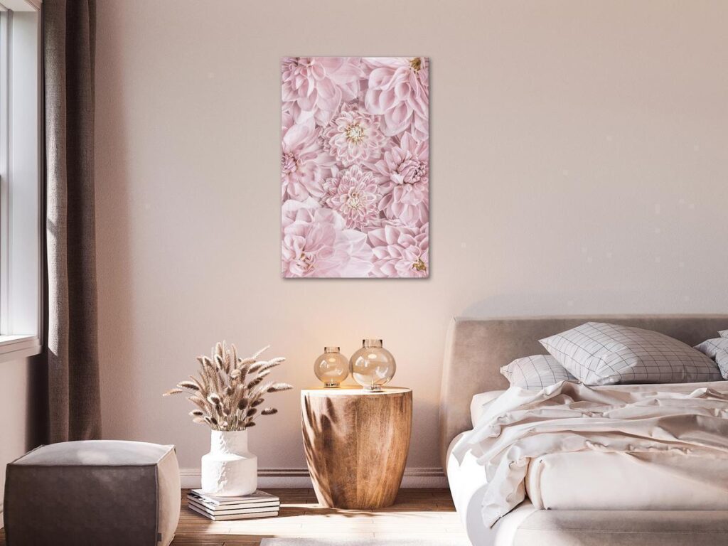 Schilderij - Flowers in the Morning (1 Part) Vertical - Afbeelding 2