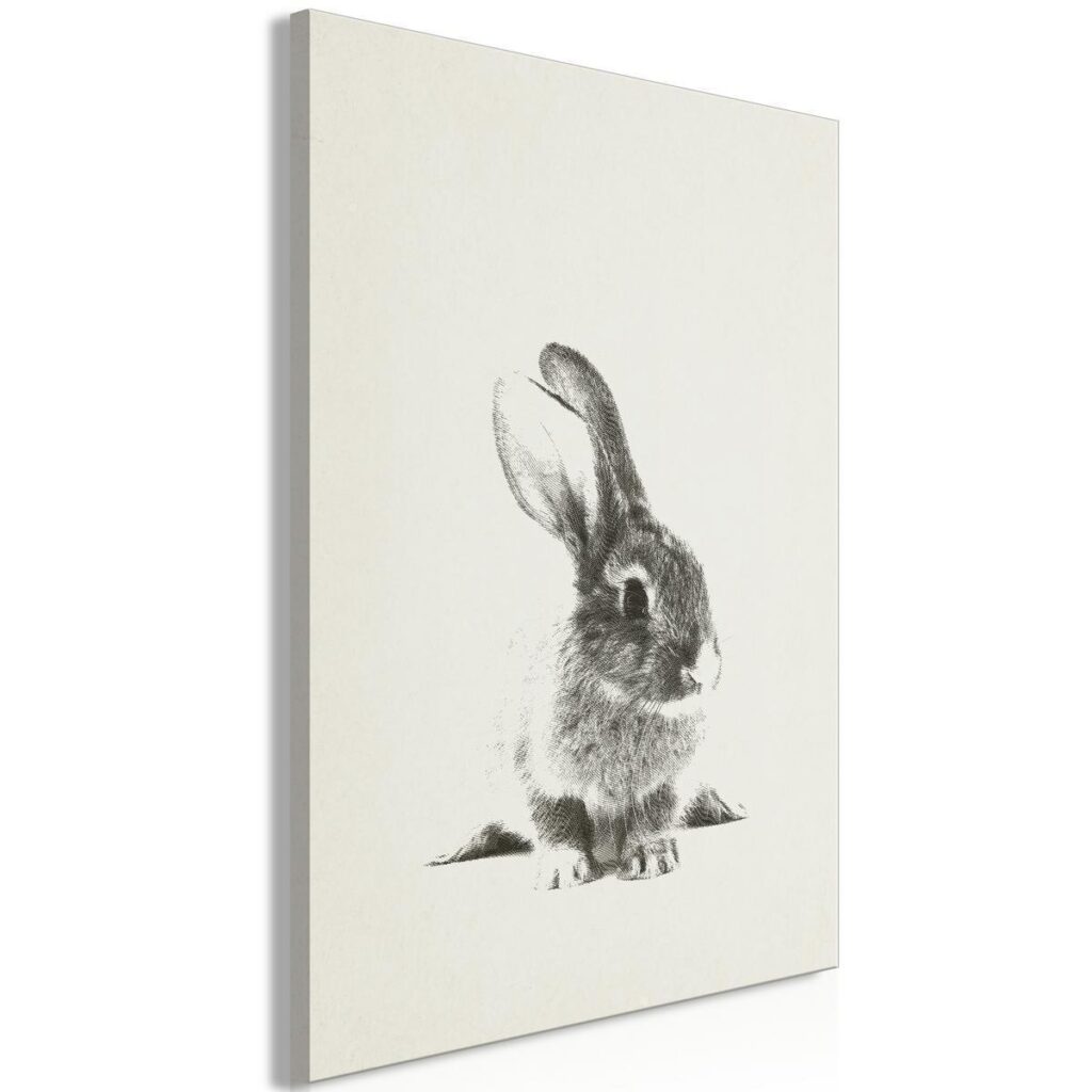 Schilderij - Fluffy Bunny (1 Part) Vertical - Afbeelding 2