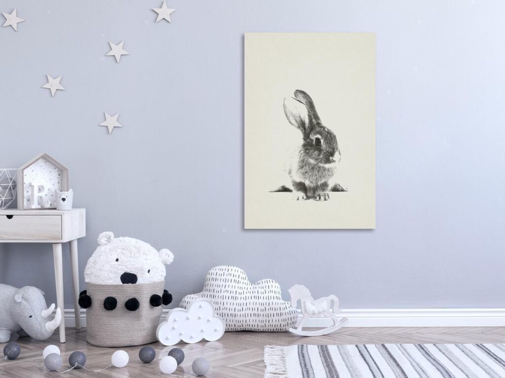 Schilderij - Fluffy Bunny (1 Part) Vertical