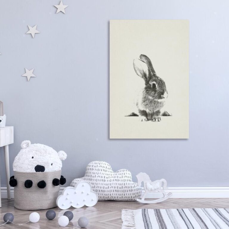 Schilderij - Fluffy Bunny (1 Part) Vertical