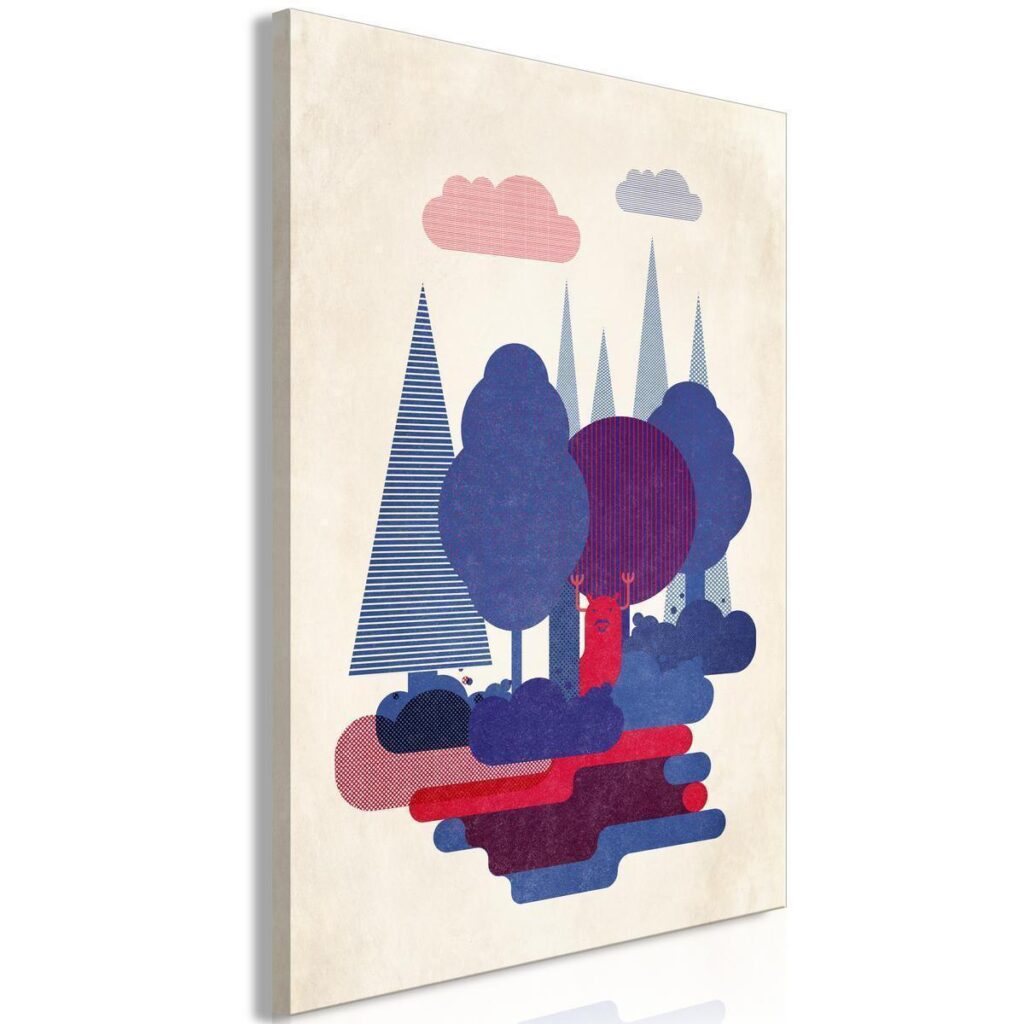 Schilderij - Forest Creatures (1 Part) Vertical - Afbeelding 2