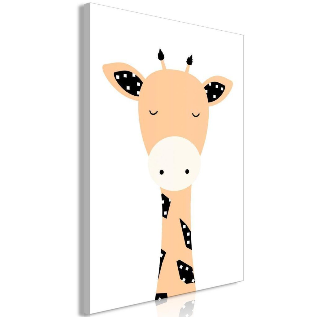 Schilderij - Funny Giraffe (1 Part) Vertical - Afbeelding 2