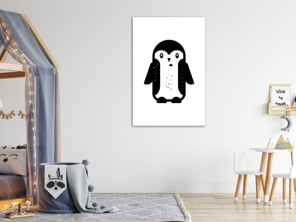 Schilderij - Funny Penguin (1 Part) Vertical - Afbeelding 2