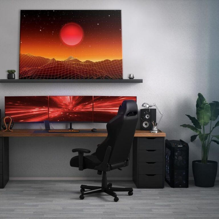 Schilderij - Futuristic landscape (1 Part) Wide