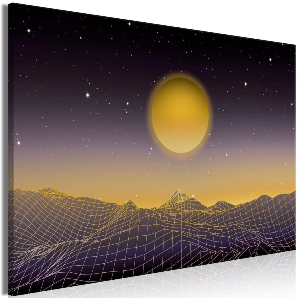 Schilderij - Futuristic landscape 3 (1 Part) Wide